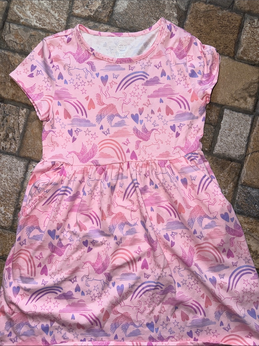wonder nation Pink Unicorn & Rainbow Short-Sleeve Dress